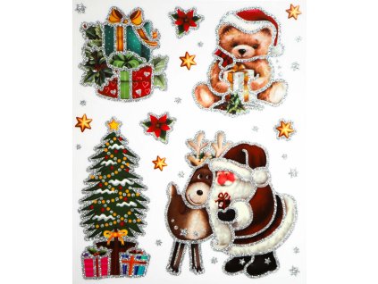 Samolepky na okno Santa se sobem