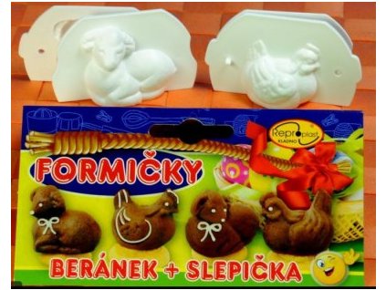 Formička na nepečené cukroví-beránek a slepička plast
