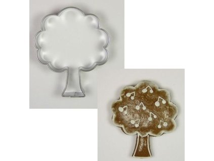 Vykrajovátko listnatý strom 6x5 cm nerez