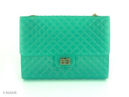 Crossbody silikonová kabelka neonová zelená II.jakost