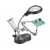 Držák s lupou - třetí ruka - s LED osvětlením