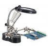 Držák s lupou - třetí ruka - s LED osvětlením