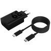 Černá Lenovo nabíječka s USB-C a výkonem 68W s kabelem v balení