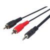 Černý propojovací kabel jack3,5 na 2x cinch 1,5m