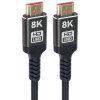 Černošedý textilem opletenýkabel Hdmi 5m verze 2.1