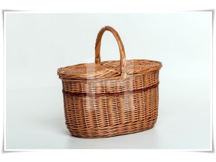Piknikový koš proutěný 018B | ROZMĚRY: 39x30cm (dxš) | VÝŠKA: 26/42cm