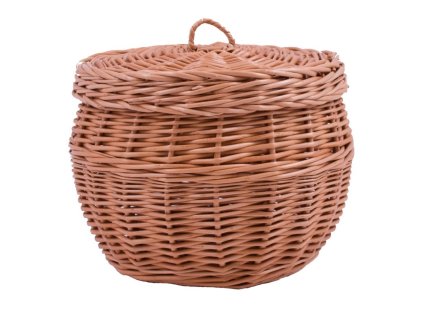 Proutěný košík s víkem 014C