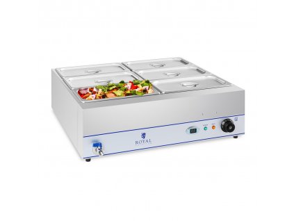 Bain Marie - 2.000 W - 6 x GN nádob 1/3 - s výpustí