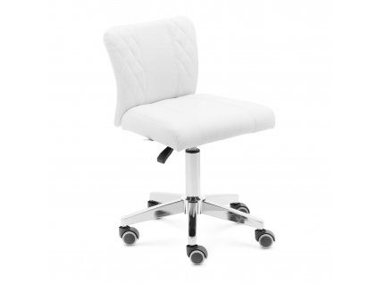 Otočná židle na kolečkách s opěradlem - 45–59 cm - 150 kg - bílá