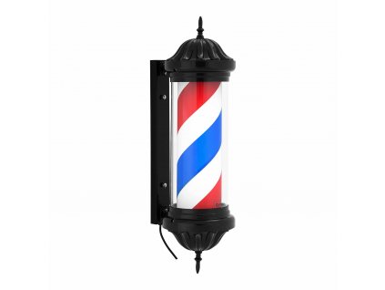 Barber pole - rotační a osvětlená - výška 380 mm - vzdálenost od stěny 31 cm - černý rám