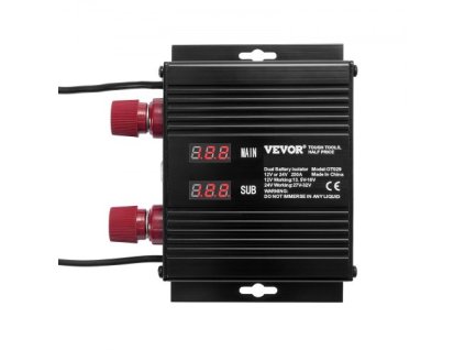 Inteligentní izolátor se dvěma bateriemi 12V/24V 250 ampérů citlivý na napětí Realy LCD