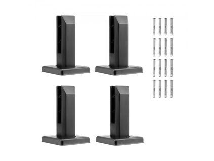 Glass Clamp 4ks čtvercový držák na zábradlí pro 0,31 "-0,47" skleněné černé