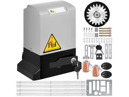 Automatický otvírač bran 600 kg/1300 lb, s infračerveným bezpečnostním fotobuňkovým senzorem, 2 dálkovými ovladači, rychlost pohybu otvírače posuvné brány 1188,7 cm za minutu
