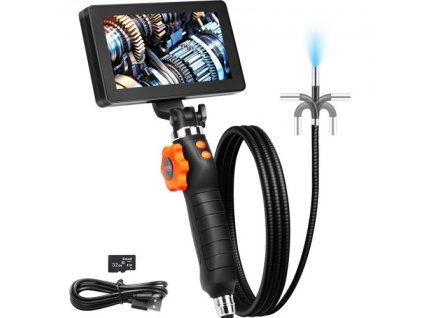 Borescope Endoskop Dvoucestný 180° kloubový 5" IPS 8X zoom 6,4mm objektiv