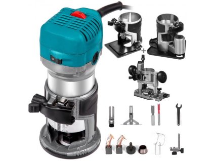 Sada nářadí 6,5Amp 1-1/4 HP pro frézování na dřevo Maximální točivý moment 30 000 ot./min Kompaktní sada frézy s proměnlivou rychlostí s pevnou základnou, ponornou základnou, naklápěcí základnou a odsazenou základnou