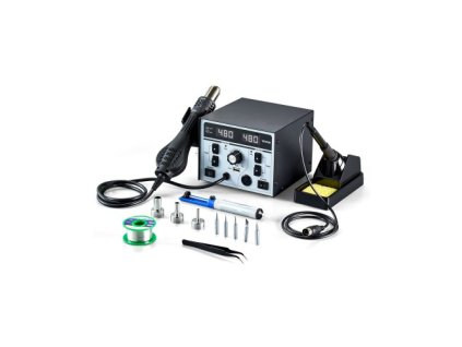 Horkovzdušná přepracovací a pájecí stanice 2 v 1 820 W s 5 V USB nabíjecím portem