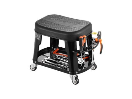 Dílenské sedadlo pro mechanika s válcováním stolice 300 lb zatížení s kolečky a zásobníkem na nářadí