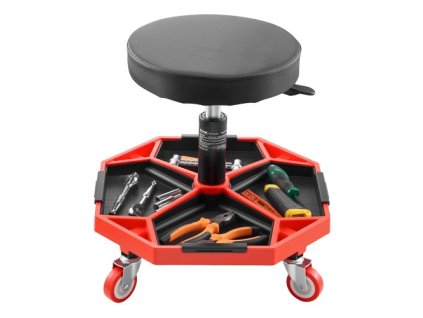 Pojízdná mechanická stolička Nastavitelná garážová sedačka Nosnost 300 lb s koly
