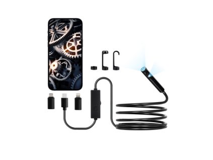 Endoskopická kamera Dual Lens Borescope pro Android IOS a 3m hadí kabel