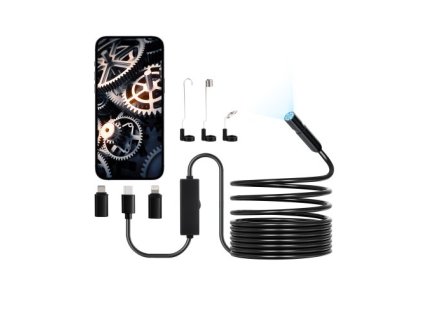 Endoskopická kamera 1920P HD boroskop pro Android a IOS s 5m kabelem