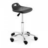 Pracovní židle - 120 kg - černá - 5 x kolečka - výškově nastavitelná v rozmezí 420–555 mm