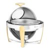 Chafing Dish - kulatý - pozlacení - rolovací kryt - 6 l - Royal Catering