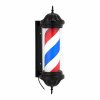 Barber pole - rotační a osvětlená - výška 380 mm - vzdálenost od stěny 31 cm - černý rám