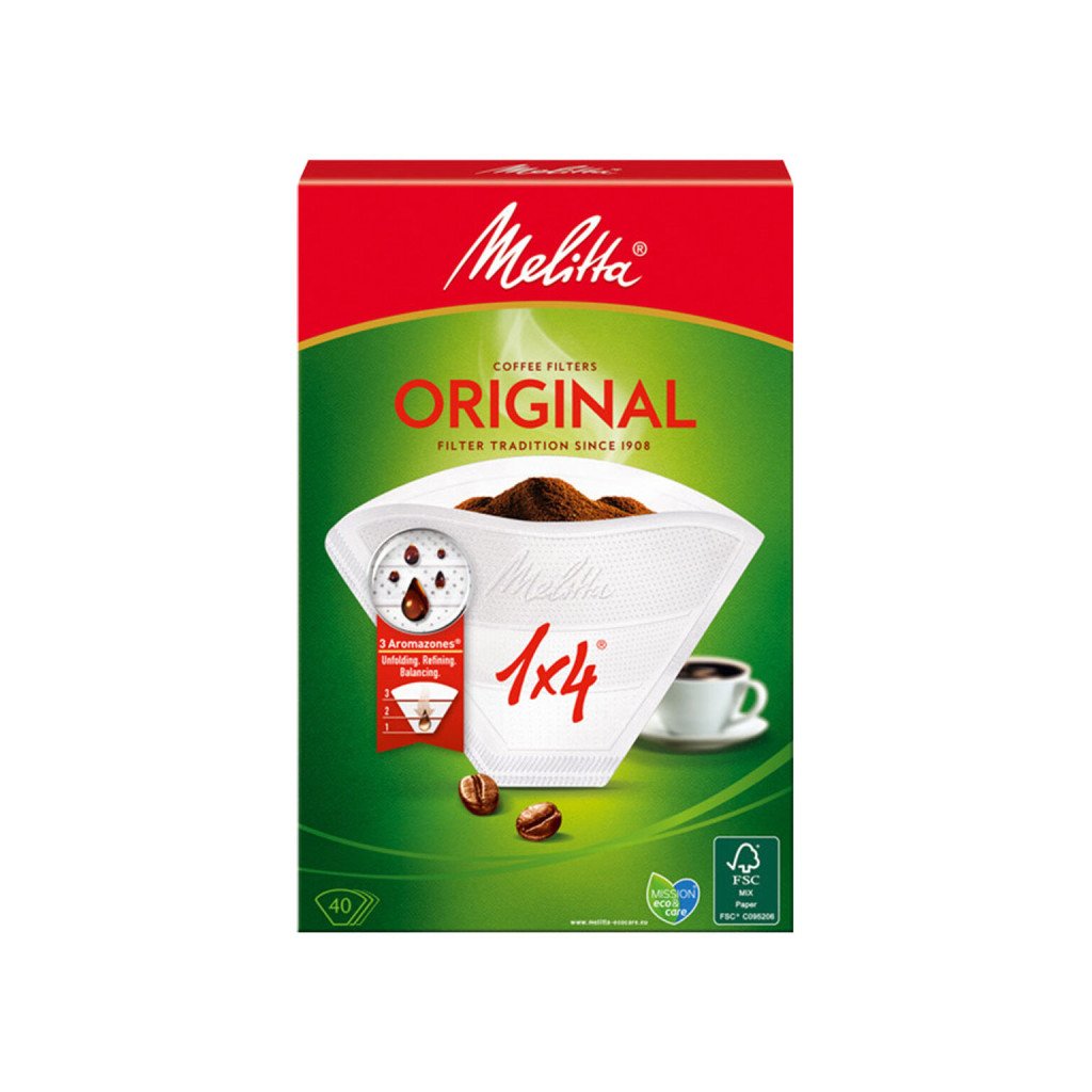 disposable coffee filters melitta original 4 cups 40 units