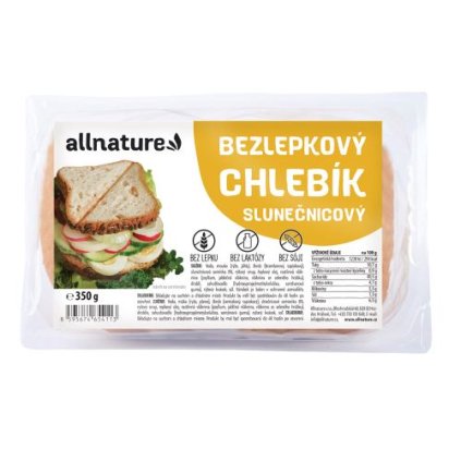 allnature bezlepkovy chlebik slunecnicovy 350 g