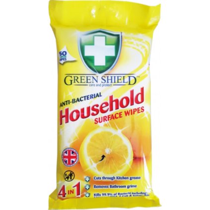 green shield ubrousky uklidove antibakterialni vlhcene 50 ks 4207
