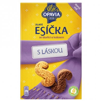 Opavia Zlaté Esíčka sušenky se skořicí a kakaem 220g