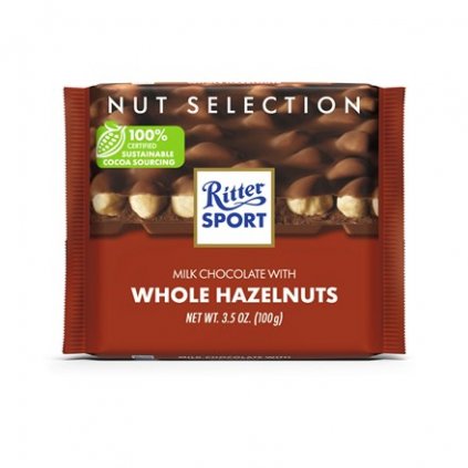 Ritter sport mléčná s celými ořechy