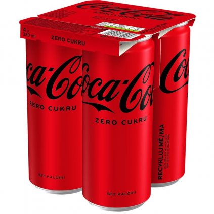 Coca-Cola zero multipack, plech 4x0,33l