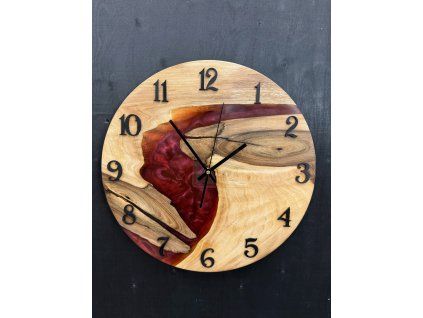 Hodiny Transparent Red