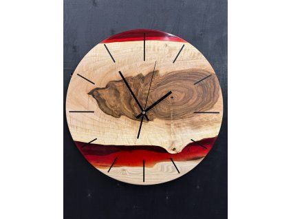 Hodiny Transparent Red