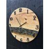 Nástenné hodiny z orecha ARMY s epoxidom – 40cm
