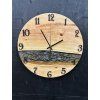 Nástenné hodiny z orecha ARMY s epoxidom – 40cm