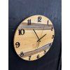 Nástenné hodiny z agátu so sivým epoxidom – 42cm