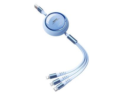4684 3 remax multifunkcni kabel 3v1 micro usb usb c lightning 15w 3a 1 2m modry
