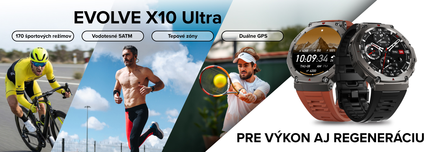 Inteligentné hodinky EVOLVE X10 Ultra, AMOLED displej, telefonovanie, duálna GPS, odolnosť IP69K, certifikácia MIL-STD-810H, Gorilla Glass, kompas, 170 športových režimov