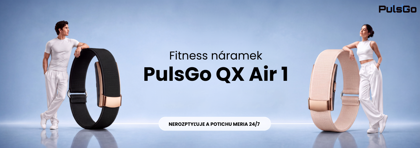 Smart fitness náramok bez displeja QX Air 1, meranie tepu, HRV, stresu, okysličenia krvi, kvality spánku, krokov, vzdialenosti, spálených kalórií, IP68, výdrž 25 dní