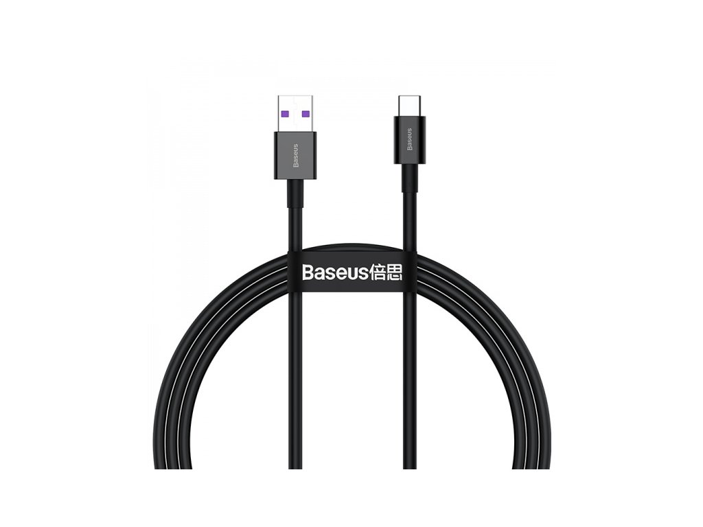 Baseus pružný rýchlonabíjací a dátový kábel USB/Type-C 66W 1m Black (Dĺžka 1M)