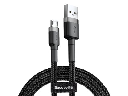 Baseus nabíjací a dátový kábel Micro USB 2.4A / dĺžka 1M Grey-Black (Dĺžka 0,5M)