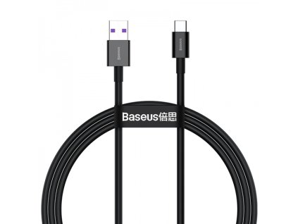 Baseus pružný rýchlonabíjací a dátový kábel USB/Type-C 66W 1m Black (Dĺžka 1M)