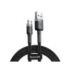 Baseus nabíjací a dátový kábel Micro USB 2.4A / dĺžka 1M Grey-Black (Dĺžka 0,5M)