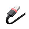 1236 1 baseus nabíjací a dátový kábel usb pre lightning 1 5a dĺžka 2m červená čierna