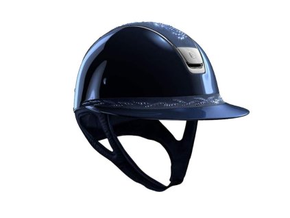 Jezdecká helma Samshield Miss Shield Glossy Flower (barva modrá lesklá, velikost helmy M 55 - 58 cm)