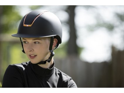 Jezdecká helma Lady Shield, hnědá/ rosegold