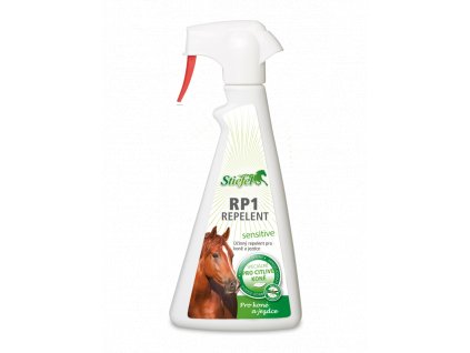 Repelent RP1 Sensitive - Sprej bez alkoholu pro koně s citlivou kůží, láhev s rozprašovačem 500ml