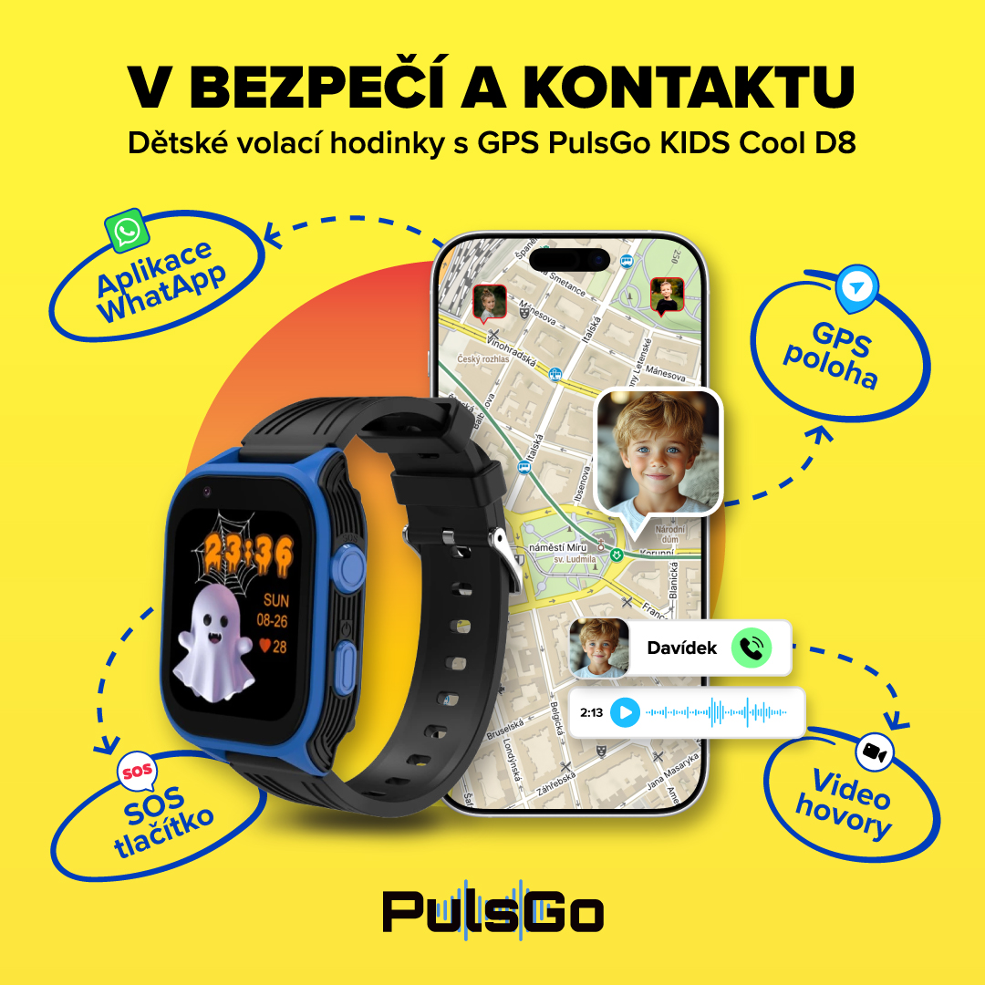 Dětské volací hodinky s GPS, videohovory, sledováním polohy a SOS tlačítkem
